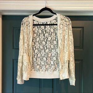 Lace jacket with zipper from Mystree, size S